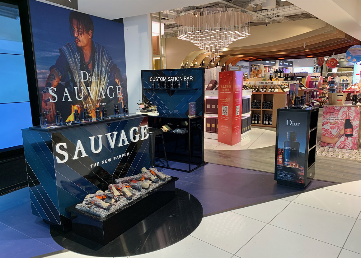 PLV Parfum Dior Sauvage Travel Retail - Groupe ELBA