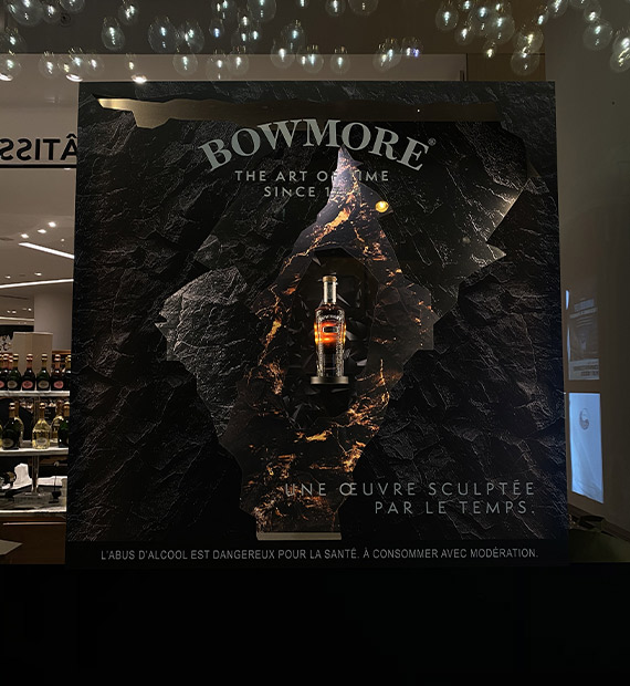 PLV Whisky Vitrine Bowmore Grande Epicerie - Groupe ELBA