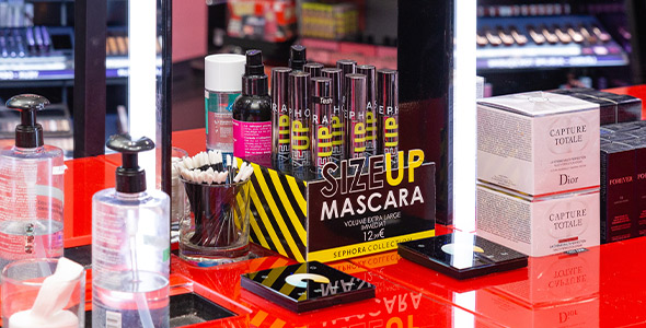 Présentoir carton - Projet Sephora Collection Mascara Size Up